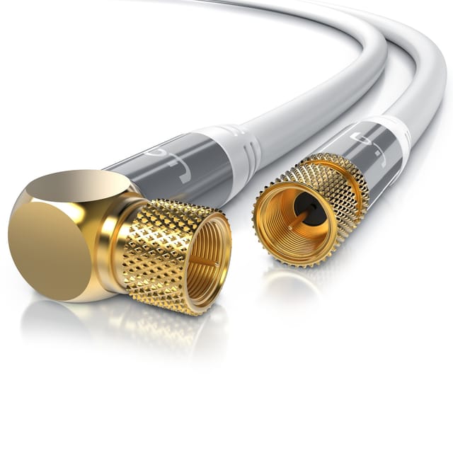 Primewire - SAT-Kabel, Koax, F-Stecker, hdtv sat Koax Kabel 90° gewinkelt, 4fach Schirmung, 135dB, 75Ohm - 12,5m