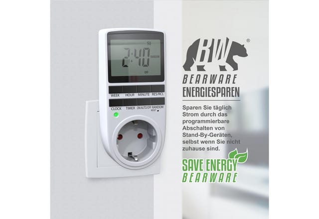 Bearware - Zeitschaltuhr LCD-Display / 3680W / 10 konfigurierbare Programme