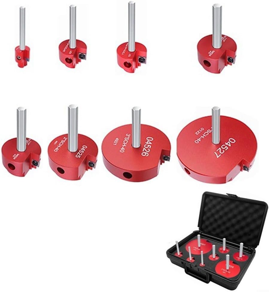 Set Mit 8 Aluminium-pvc-reibahle Von 1,27 Bis 10,2 Cm Für Pvc- Und Abs-fittings, Mit Wolframkarbid-einsatz (1,27 Bis 10,2 Cm) Für Sanitärarbeiten