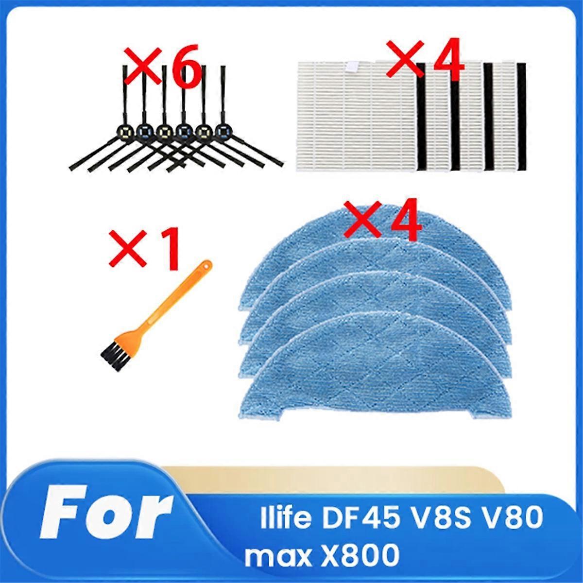 Set Mit 15 Ersatzteilen Für Den Saugroboter Df45 V8s V80max X800: Filter, Seitenbürste Und Tuch.
