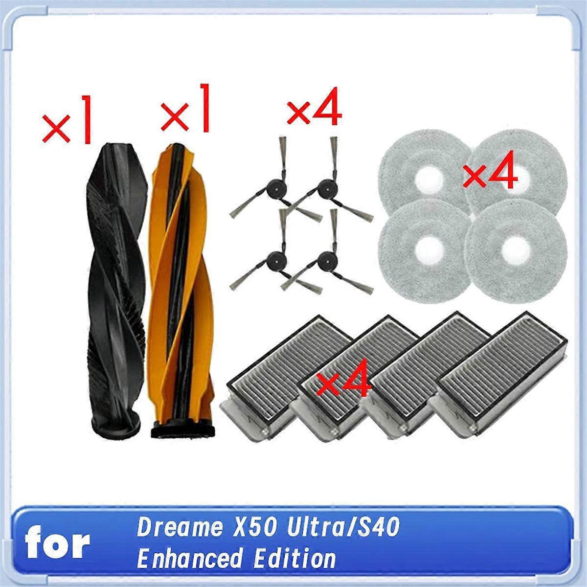 14 Ersatzteile Für Den Saugroboter X50 Ultra/s40 Enhanced Edition: Hauptseitenbürste Und Reinigungsfilter.