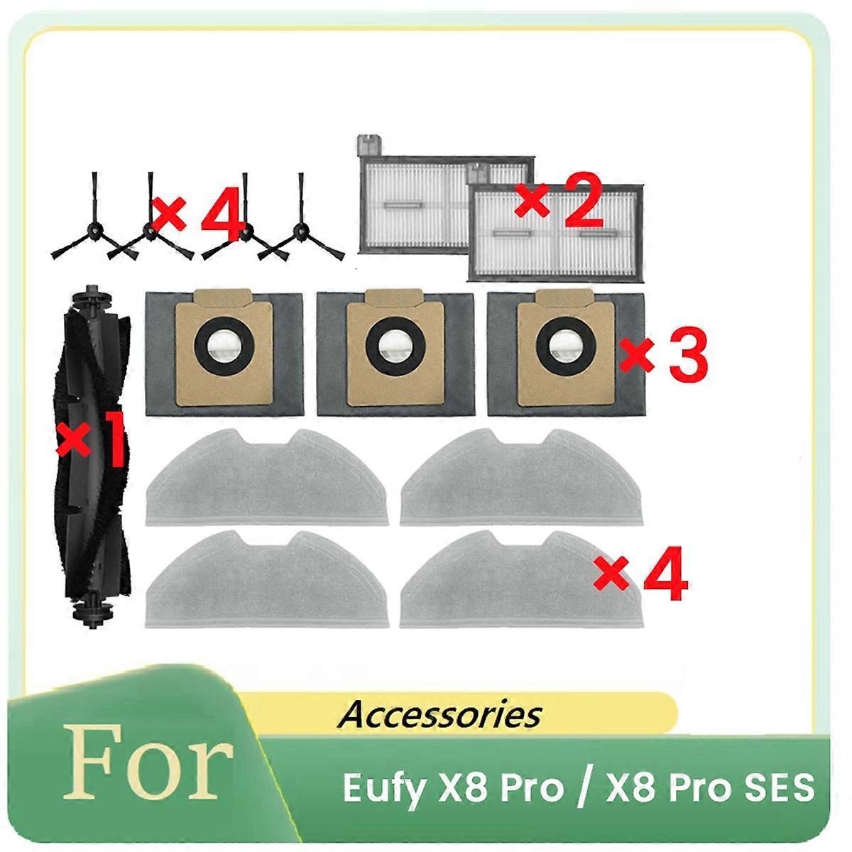 14 Ersatzteile Für X8 Pro / X8 Pro Saugroboter: Hauptbürste, Filter, Staubtuch.