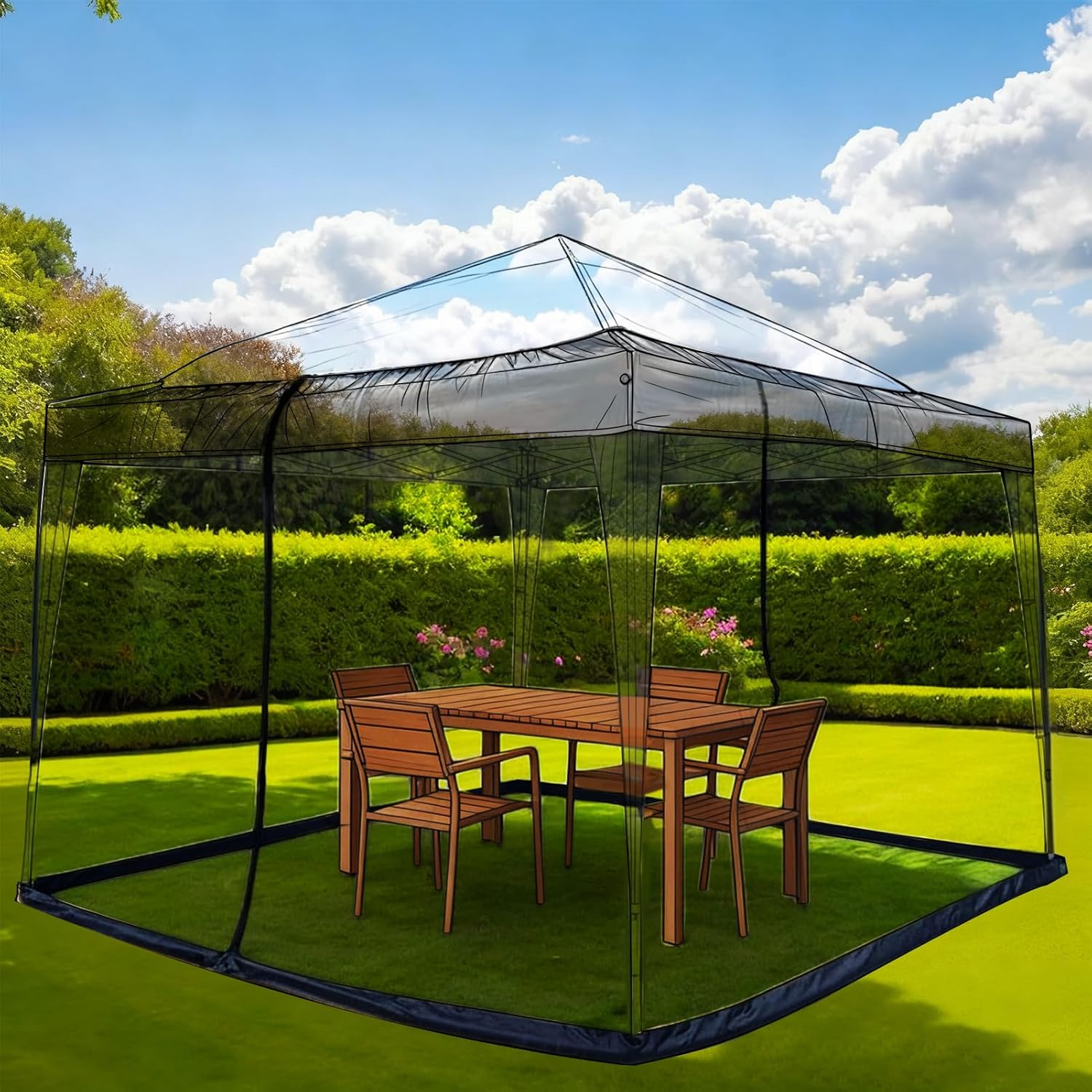 Großes 3x3m Moskitonetz Für Den Außenbereich, Geeignet Für Pergola, Terrasse, Garten Und Pool