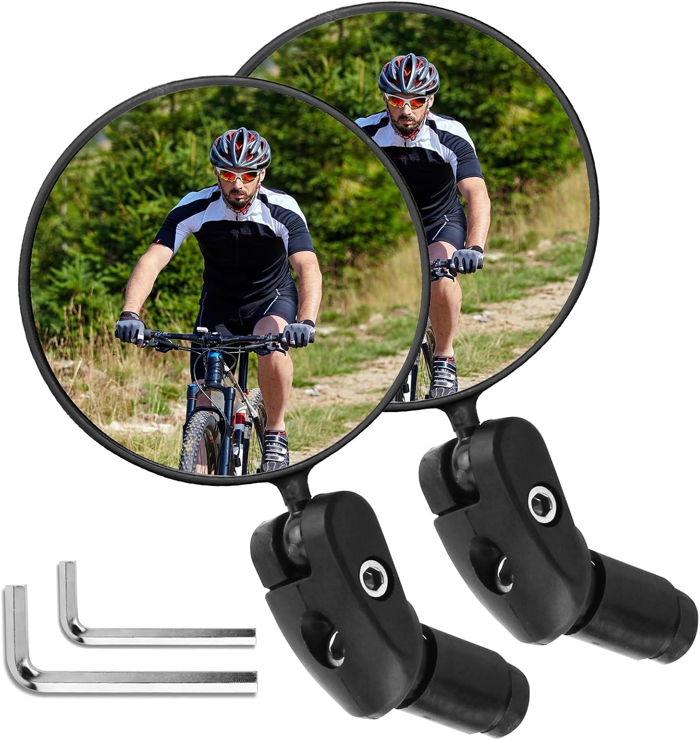 Paar Konvexe Fahrradspiegel Aus Hd-sicherheitsglas