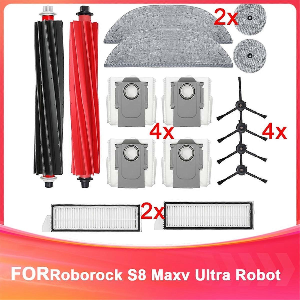 Ersatzteile, Die Mit Dem Saugroboter S8 Maxv Ultra Kompatibel Sind: Hauptbürste, Rotationsbürste, Hepa-filter, Seitenbürste Und Reinigungstuch.