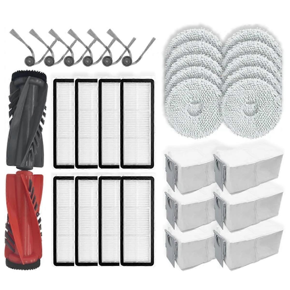 Kompatibel Mit Ersatzteilen Für Qrevo Curv / P20 Pro Staubsauger: Hauptwalze, Seitenbürste, Hepa-filter, Reinigungstuch, Staubbeutel.