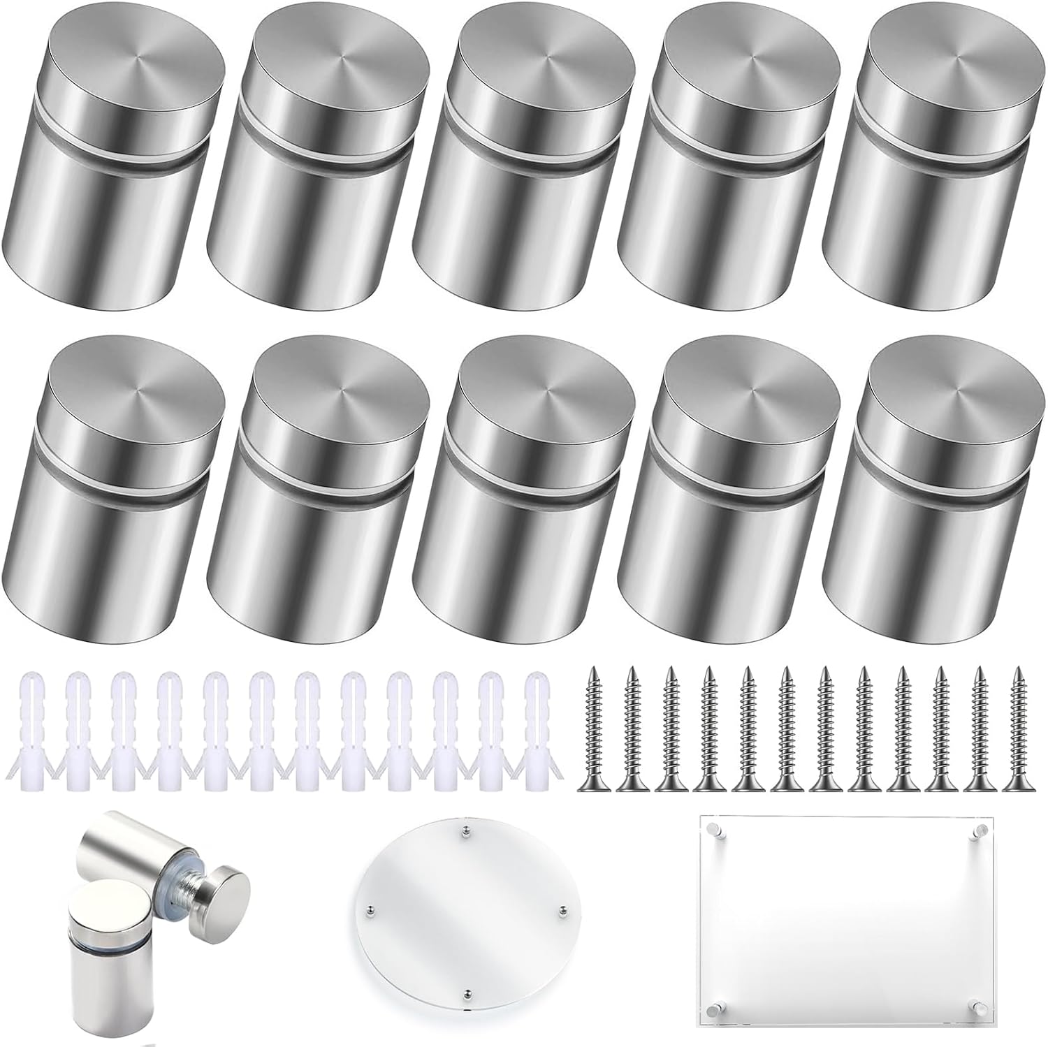 Packung Mit 10 Wandabstandshaltern Inklusive Schrauben, 19 X 31 Mm, Für Paneele Und Bilderrahmen