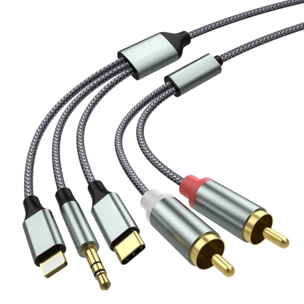 Anschluss An Rca-kabel, Aux-adapter, Rca An 3,5-mm-kabel, Usb C An 2 Rca-kabel, 3 Bis 1 Kabel Für Musik, Musik, Fernsehen Und Mehr