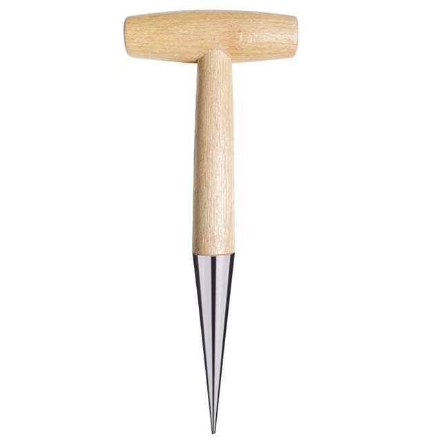 Blumenzwiebelpflanzer mit Stahlspitze 28 cm - Manueller Pflanzkübel mit Massivholzgriff - Gartengeräte für Erwachsene