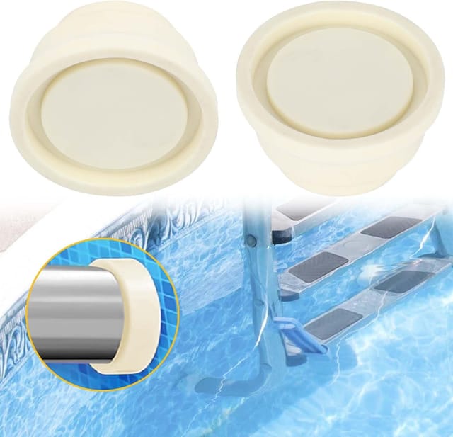Sjqka - 2 Stück Pool-Gummipuffer, Pool-Stoßfänger-Schutzstopfen, Leiter-Gummigriffleiter-Sicherheitsstoßfänger-Poolzubehör