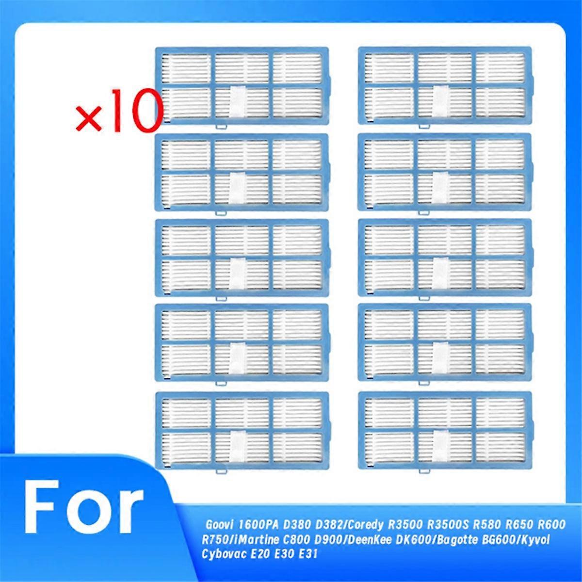 Packung Mit 10 Filtern, Kompatibel Mit 1600 Pa Staubsaugern D380 D382/ R3500 R3500s R580 R650 R600 R750/ C800 D900/ Dk600