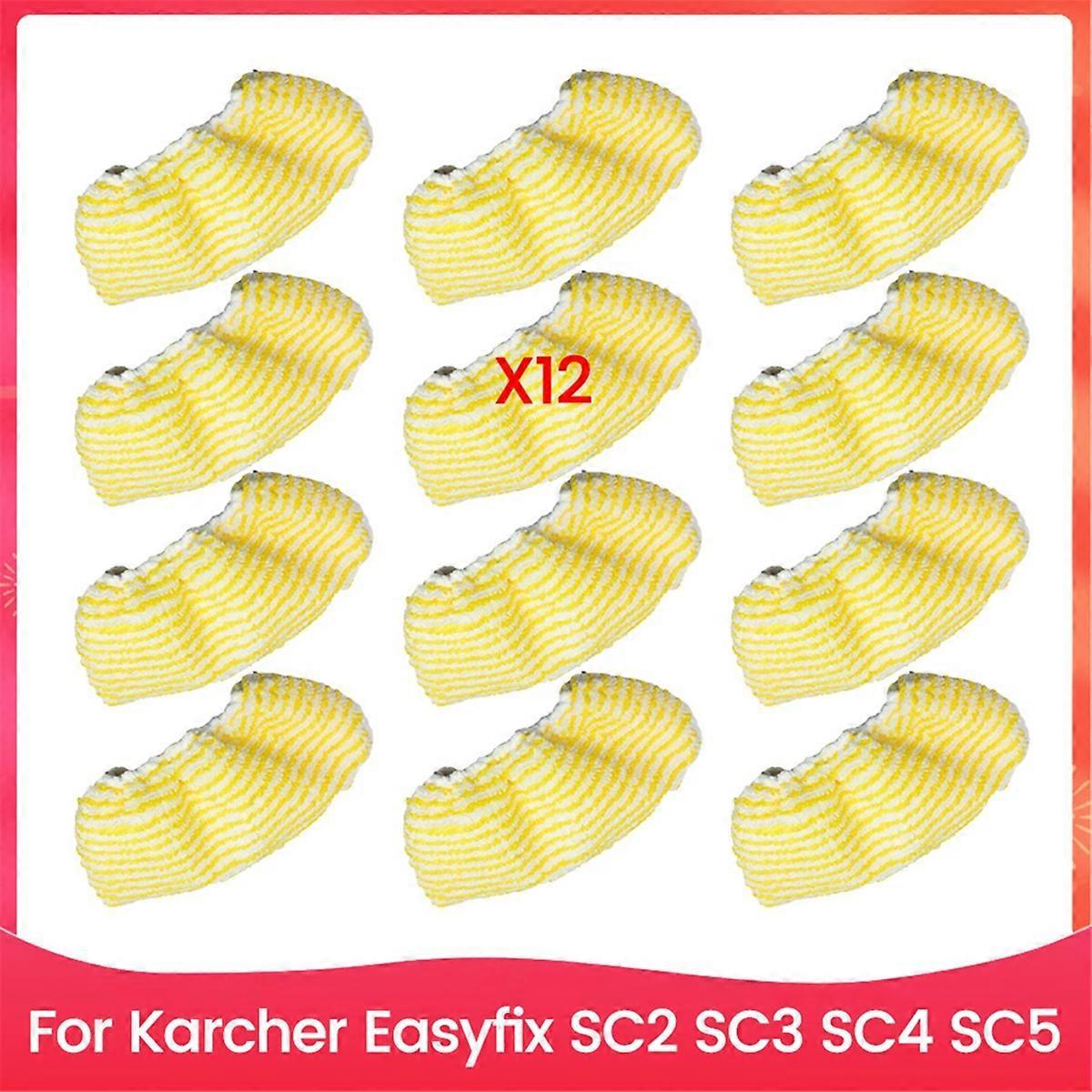 Packung Mit 12 Mikrofaser-reinigungsbezügen Für Easyfix Dampfmopps Sc2, Sc3, Sc4 Und Sc5.