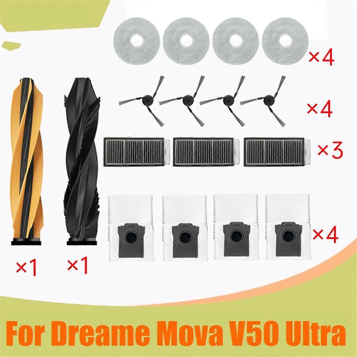 Komplettes 2-teiliges Set Für Den Staubsauger V50 Ultra: Hauptwalze, Seitenbürste, Hepa-filter, Reinigungstuch Und Staubbeutel. Kompatibel Mit Dem Staubsauger V50 Ultra.