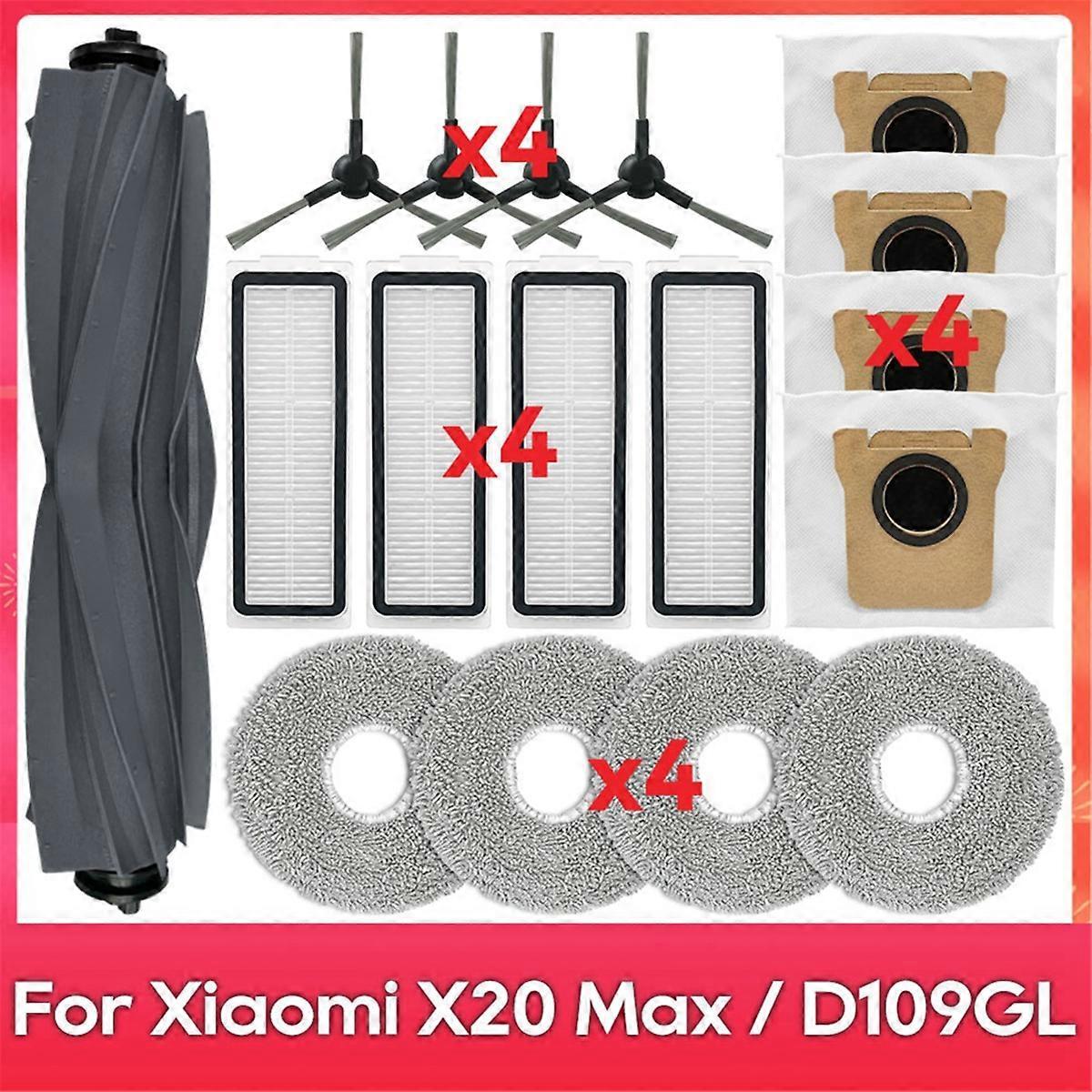 Zubehör, Das Mit Dem Saugroboter X20 Max / D109gl Kompatibel Ist: Hauptseitenbürste, Hepa-filter, Reinigungstuch Und Staubbeutel.