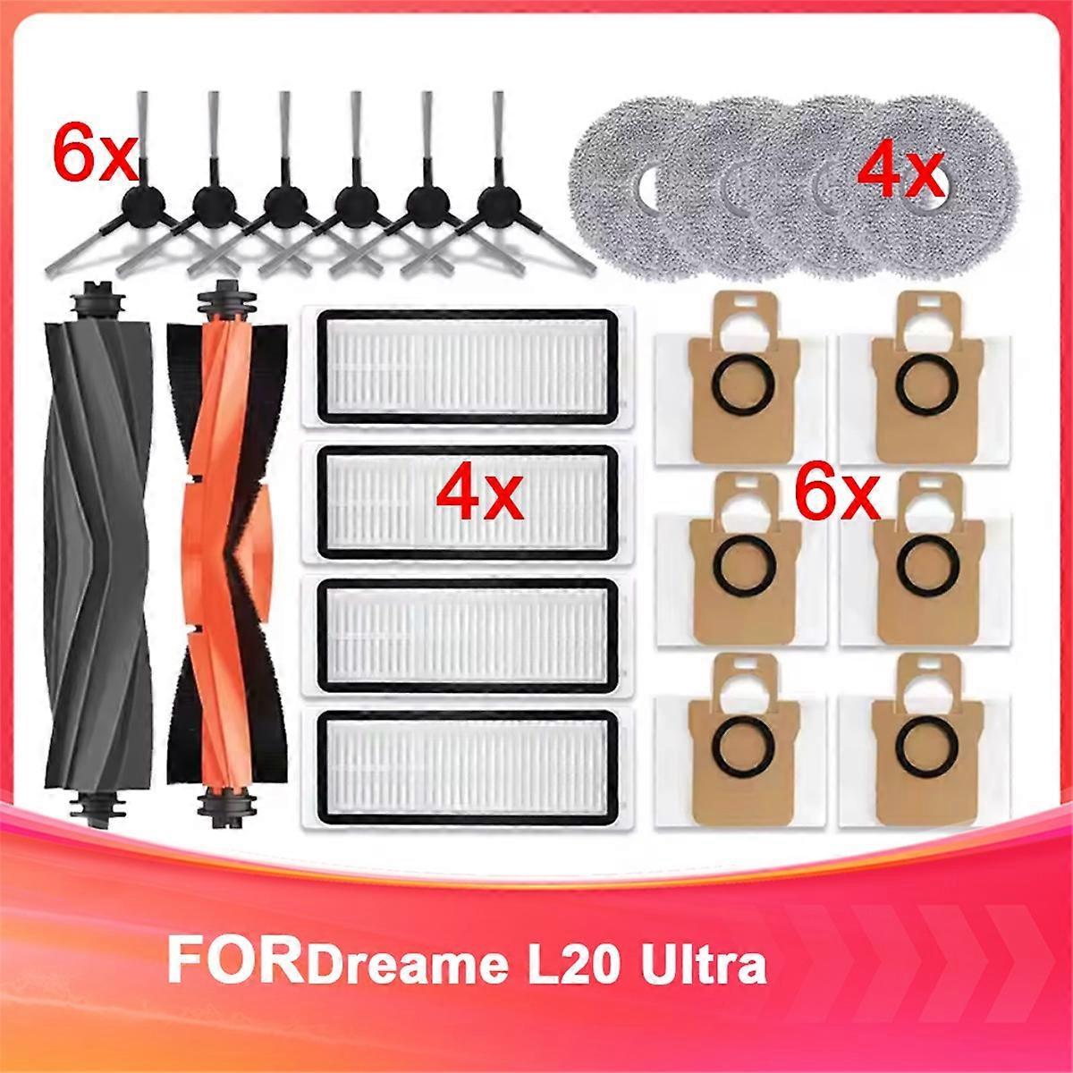 Ersatzteile Für Den Saugroboter L20 Ultra: Hauptseiten-gummibürsten, Reinigungstücher, Hepa-filter, Staubbeutel Und Zubehör.