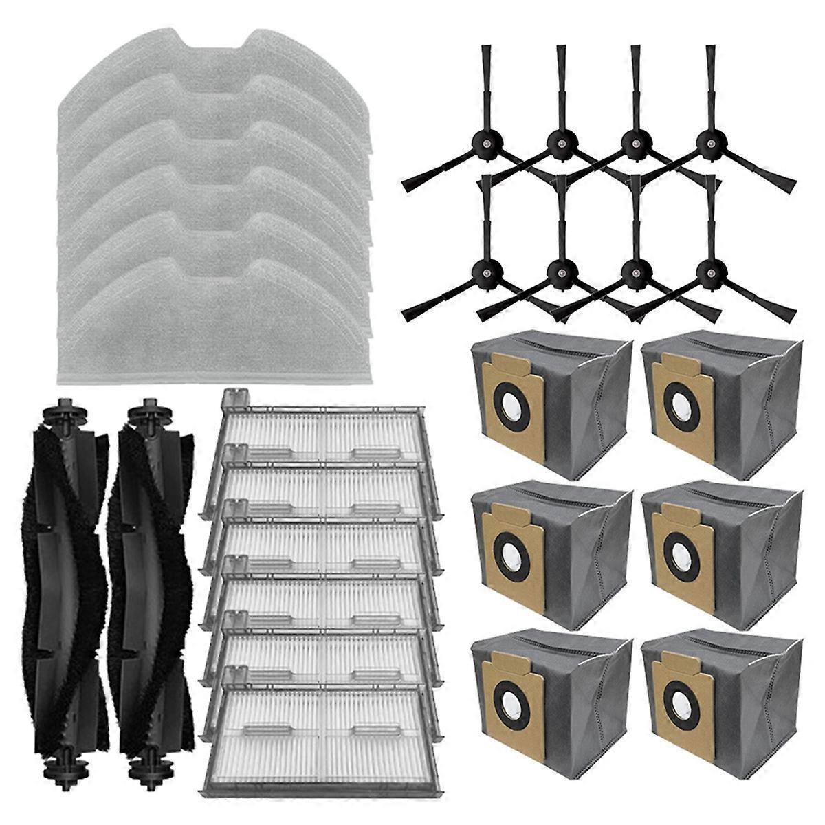 Ersatzteile, Die Mit Dem Saugroboter X8 Pro Kompatibel Sind: Hauptbürste, Seitenbürste, Filter, Staubbeutel Und Reinigungstuch.