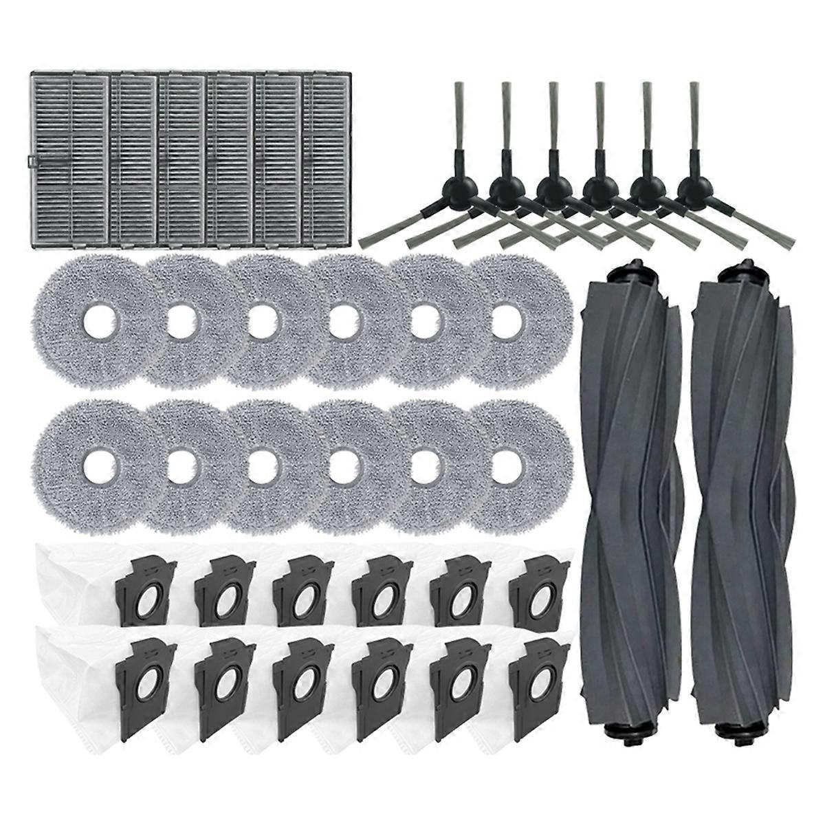 Ersatzteile Kompatibel Mit L10s Pro Ultra Heat / X30 Ultra / X30 Pro: Hauptbürste, Seitenbürste, Staubbeutel, Filter Und Reinigungstuch.
