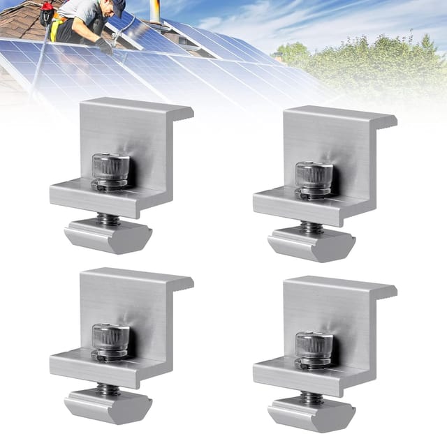Lntyq - 4-teilige Solarpanel-Halterung, 30 mm Endklemme, Solarpanel-Montage, Z-Halterung, verstellbare Klemme, Photovoltaik-Solarpanel-Halterung