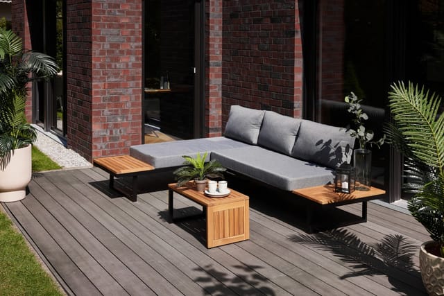 Primaster - Gartenmöbel-Set Vulcano Holz/Aluminium Ecksofa Sitzgruppe Lounge Set