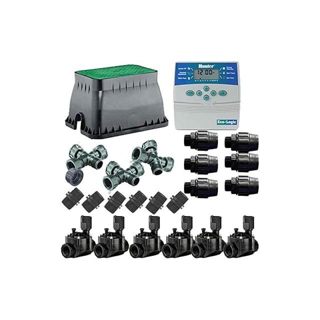 Suinga - Automatisches Bewässerungs-KIT 6 Zonen für elektrische Bewässerung. Timer-Baugruppe + Magnetventile + Installationszubehör