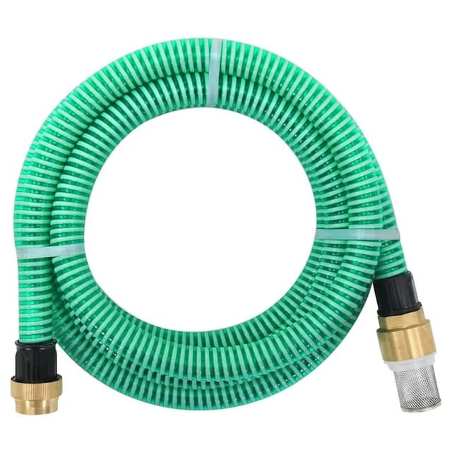 Saugschlauch mit Messing-Anschlüssen Grün 1,1" 3 m PVC vidaXL