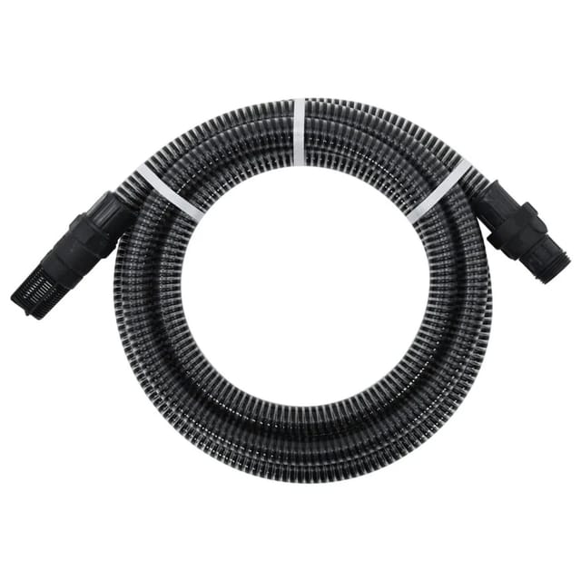 Saugschlauch mit PVC-Anschlüssen Schwarz 1" 10 m PVC vidaXL