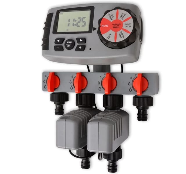 Automatischer Bewässerungs-Timer mit 4 Stationen 3 v Vidaxl