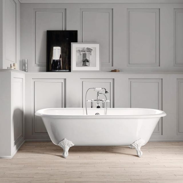 Rogier&mothes - Freistehende Gusseisen Badewanne plymouth weiß Füße weiss 153