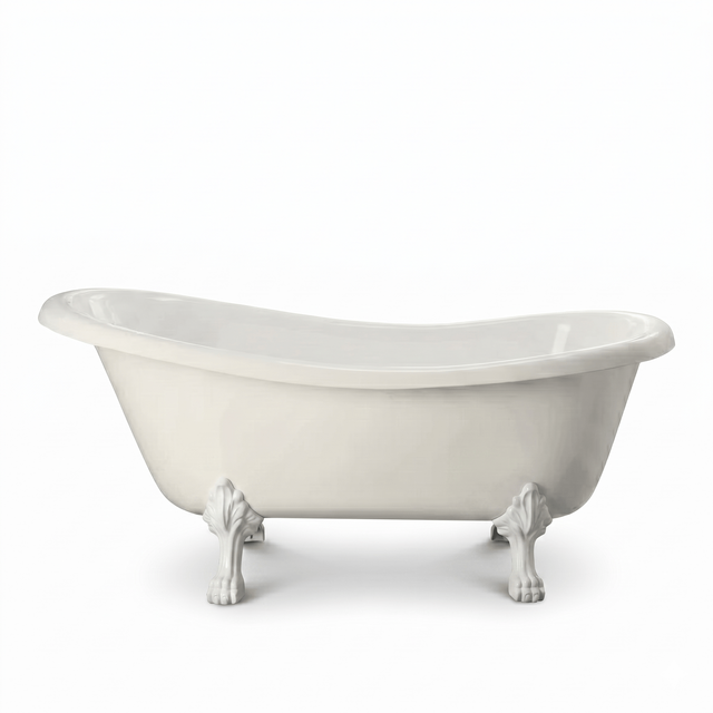 Freistehende Gusseisen Badewanne LIVINGSTON weiß Füße WEISS 170