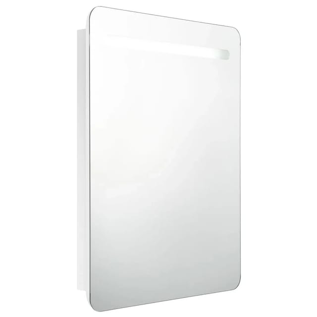 LED-Spiegelschrank fürs Bad Glänzend Weiß 60x11x80 cm - Vidaxl