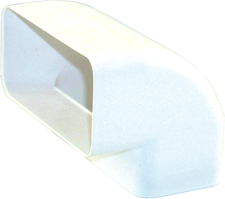 Quellmalz - Rohrwinkel senkrecht 90° weiß 125er Abluftsystem Flachkanal eckig Abluft Abzug