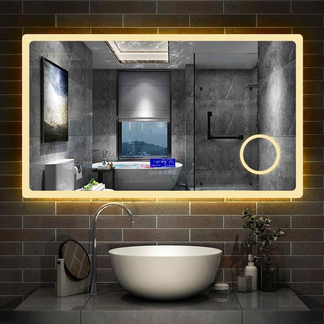 160¡Á80 cm BT Kalt/Warmwei 3x LED Schminkspiegel Touch Beschlagfrei