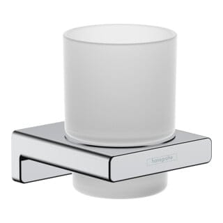Hansgrohe - AddStoris - Zahnputzbecher mit Halter mit Halter, Glas matt/ verchromt 41749000