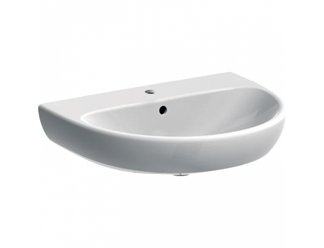 Waschbecken 60x53,5 cm glänzend weiß - Geberit Selnova - Senza colonna