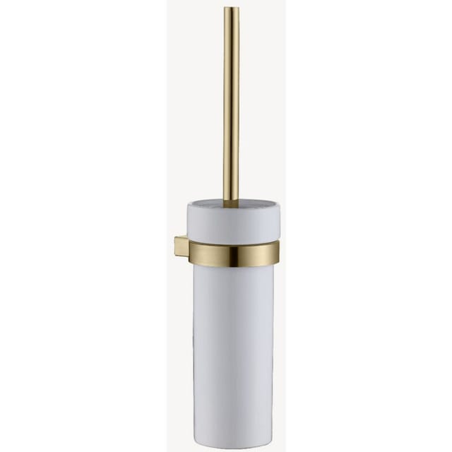 Kroos ® - Wand-WC-Bürstenhalter aus Edelstahl Gebürstetes Gold - Osaka