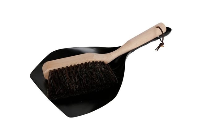 Buri - Metall-Kehrblech mit Handfeger Buchenholz Pferdehaar Handfeger Kehrschaufel