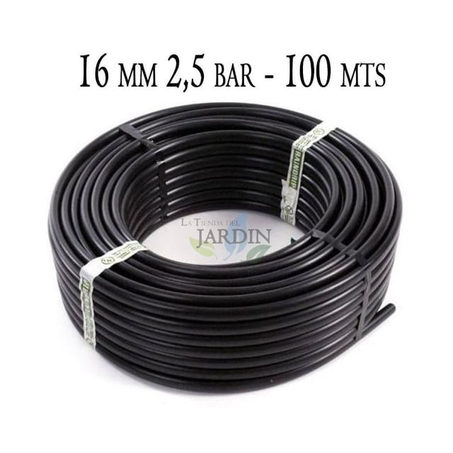 PE-LD Rohr 100 m x 16mm PN 2,5 bar Versorgungsleitung Wasserrohr Bewässerung Kunststoffrohr schwarz