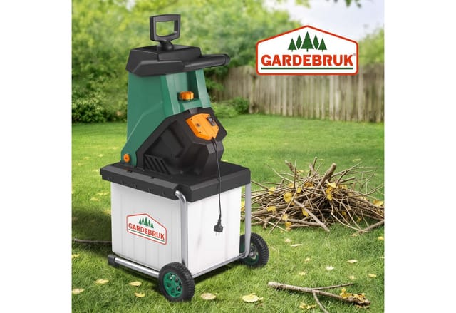 Gardebruk - Messerhäcksler 3100 w max. 40 mm Elektrisch Aststärke 50 l Auffangbox Gartenhäcksler Häcksler Schredder Holz