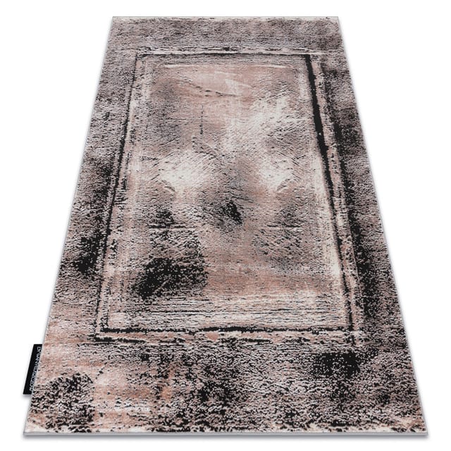 Rugsx - Modern de luxe Teppich 634 Rahmen vintage - Strukturell grau / rosa pink 120x170 cm