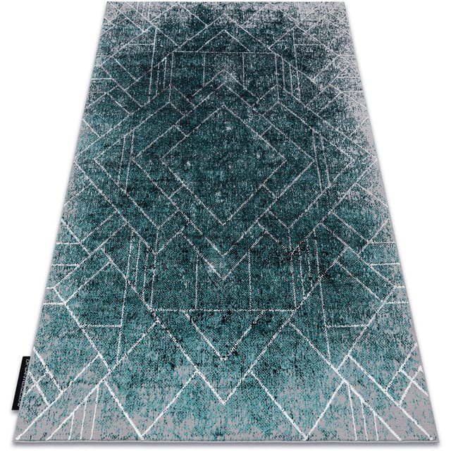 Modern de luxe Teppich 626 geometrisch, Diamanten - Strukturell grau / grün green 240x340 cm