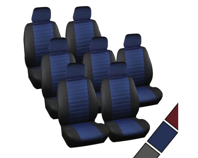 7er Set Sitzbezug Einzelbezug für van Schwarz-Blau - Woltu