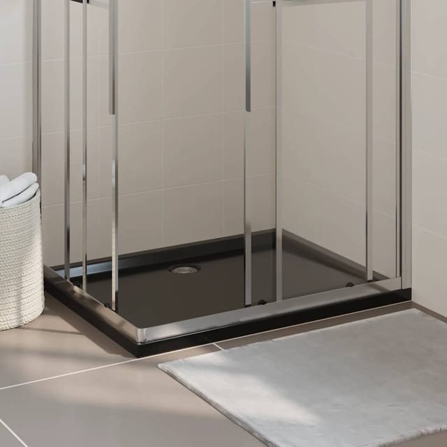 Duschtasse abs Rechteckig Schwarz 80x100 cm - Vidaxl