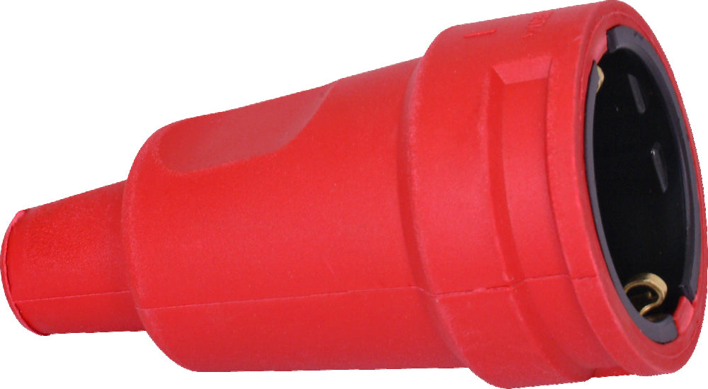 KOPP Schutzkontakt-Kupplung 180412000, groß, Vollgummi, Knickschutz, rot