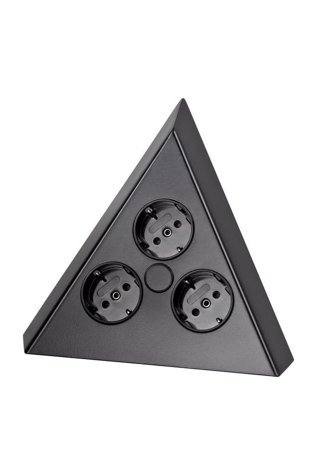 THEBO Eck-Steckdose ST 3007/ C schwarz matt Dreiecksteckdose 240 V