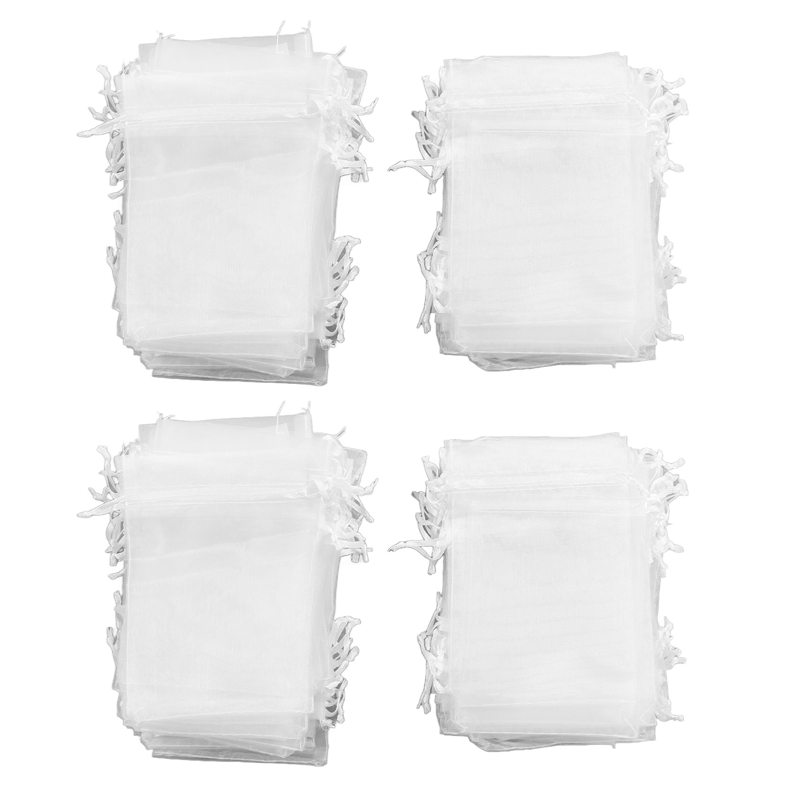 200 Elegante Organzabeutel Mit Kordelzug (10 X 15 Cm) – Ideal Als Geschenktüten Für Hochzeiten, Partys, Schmuckdekoration Oder Andere Anlässe. Weiß