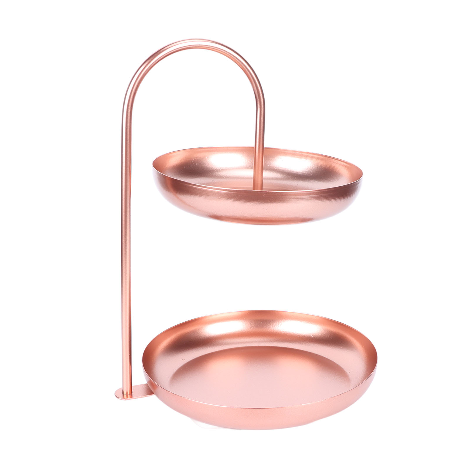 2-stöckige Obstschale Mit Großem Fassungsvermögen, Schlichtes Nordisches Design, Roségoldene Metallschale Für Snacks, Ideal Für Zuhause, Büro, Empfang Oder Café.