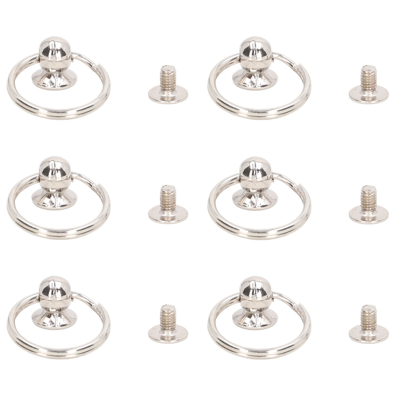 20 Sets Rundkopfnieten Mit Zugringen 8x19 Mm, Hochglänzend, Doppelringe, Silberfarben, Chicago-schrauben, Nägel Für Diy-lederarbeiten