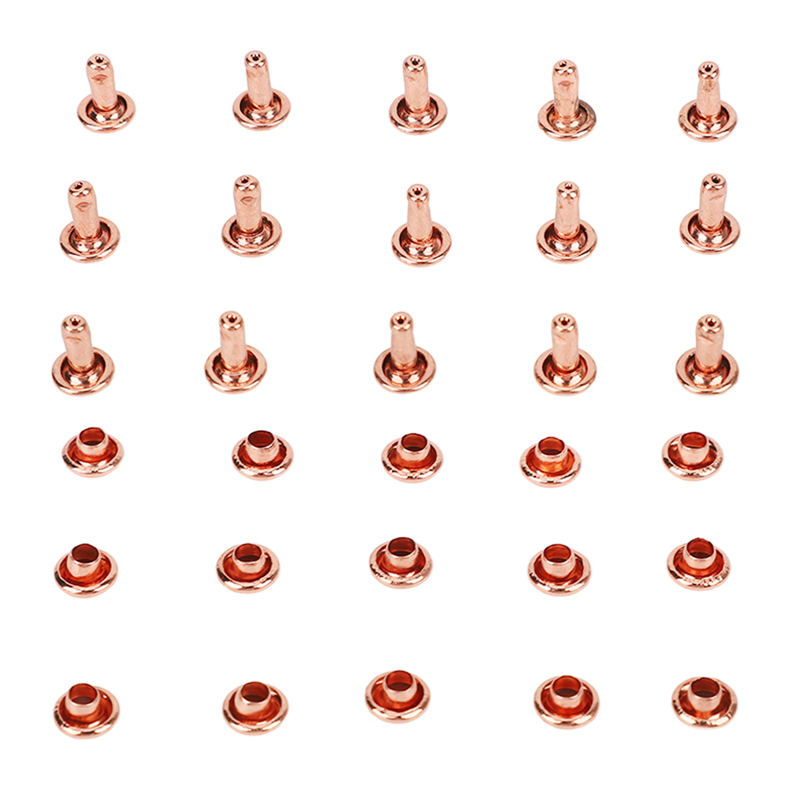 100er-set Metallnieten, Roségoldfarben, Starker Glanz, Hohe Härte, 6 X 8 Mm, Für Diy-lederarbeiten Und Gürtel