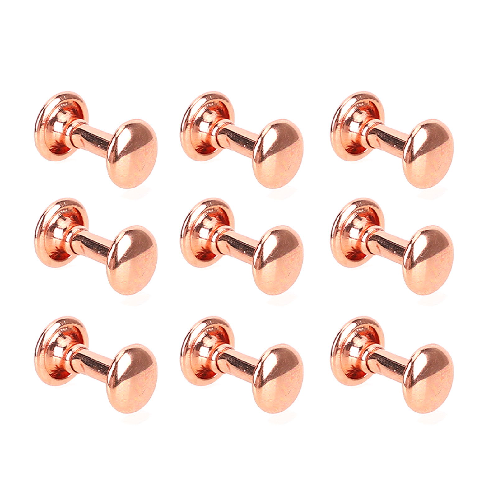 100er-set Metallnieten, Roségoldfarben, Starker Glanz, Hohe Härte, 7 X 8 Mm, Für Diy-lederarbeiten Und Gürtel