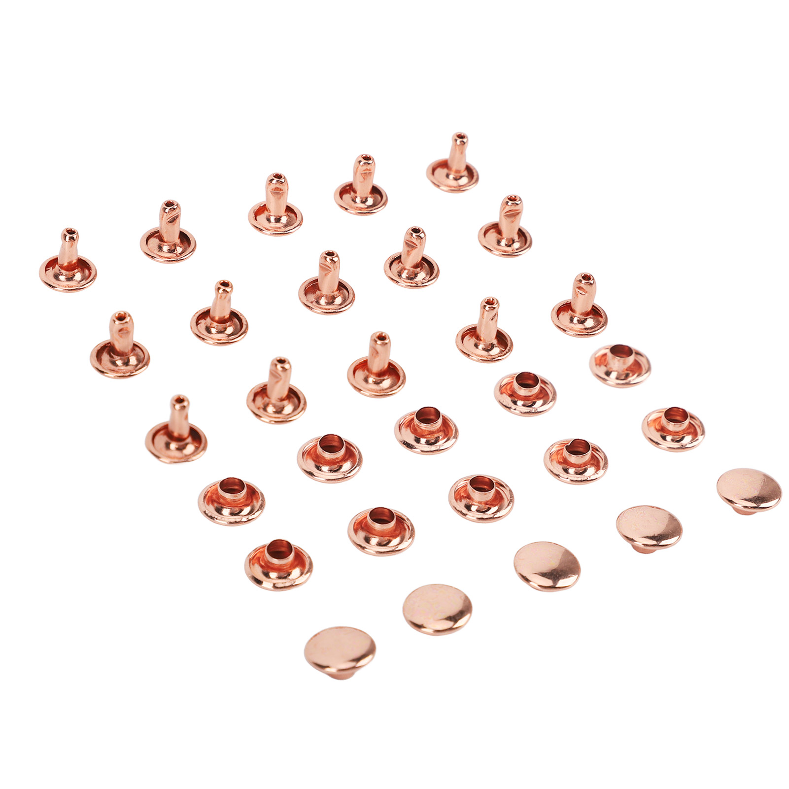 100er-set Metallnieten, Roségoldfarben, Starker Glanz, Hohe Härte, 8 X 8 Mm, Für Diy-lederarbeiten Und Gürtel
